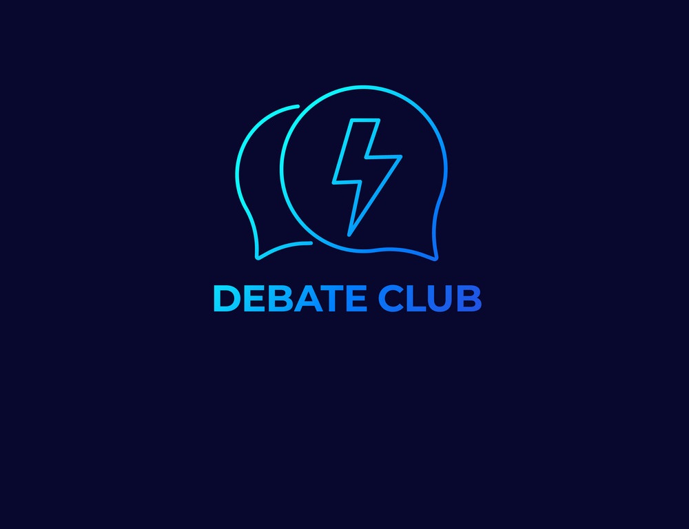 debate club vector logo, linear